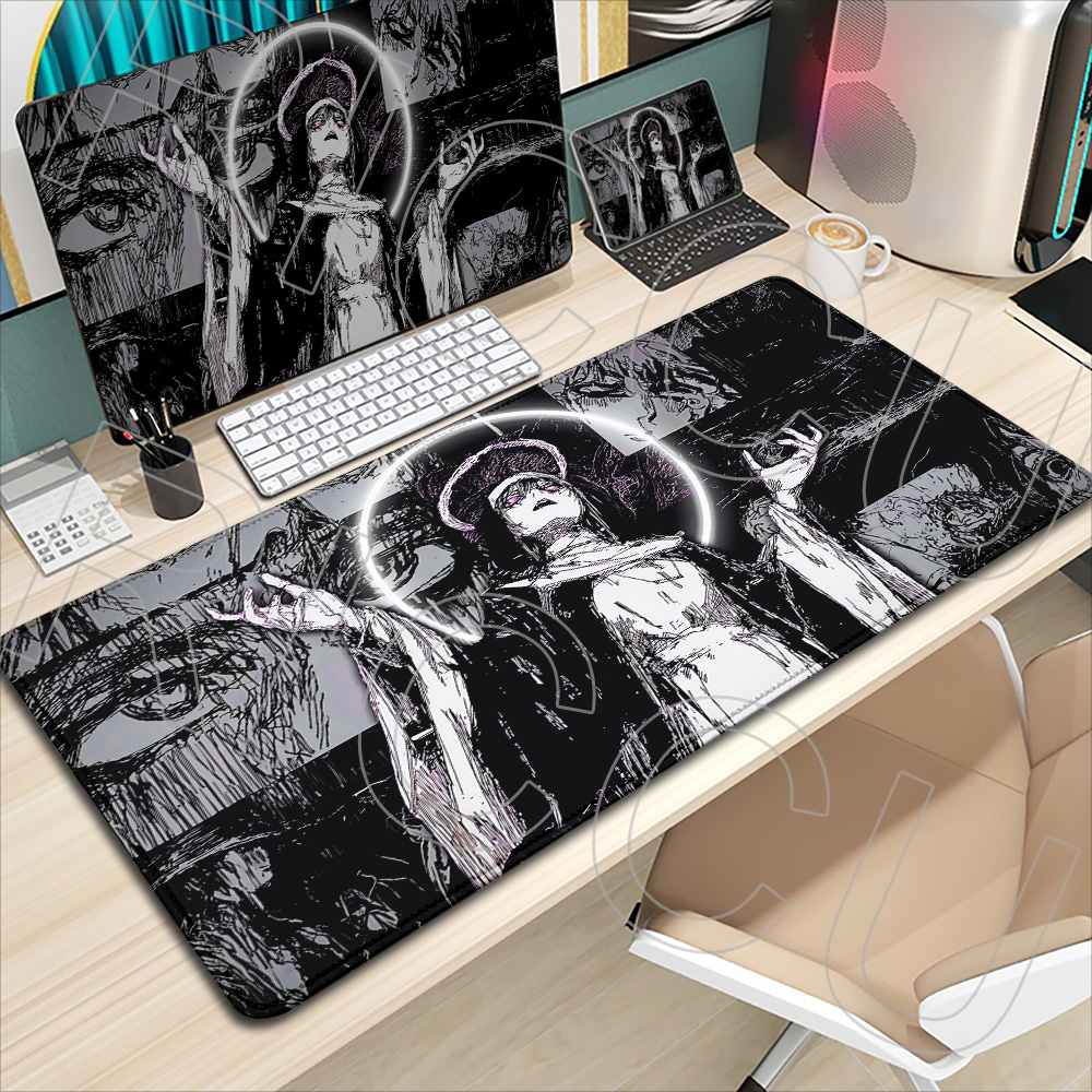 Desk Setup Dark - Anime Girl Black Dark style Nun