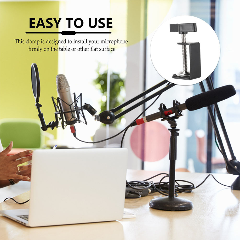 Desk Setup With Laptop And Monitor - High Strength Steel Table Mount Clamp
