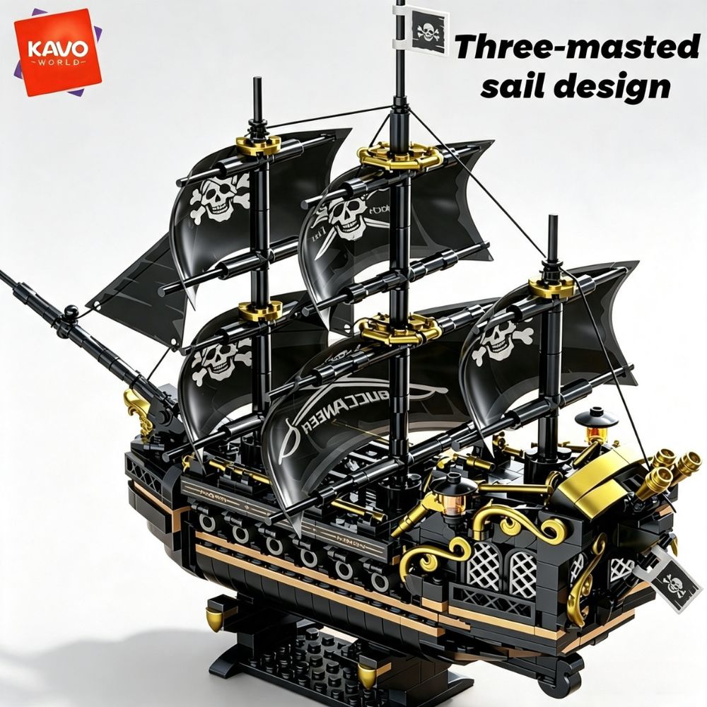 Desk Setup Kit - KAVOWORLD 801pcs 1799 Classic Black Sail