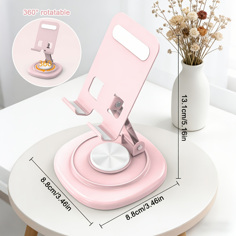 Desk Setup Stand - Macaron Desktop Metal Rotating Phone Stand