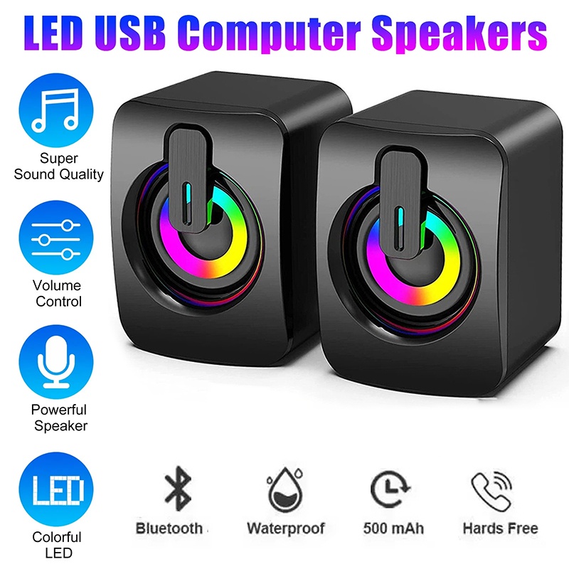 Desk Setup Speakers - Mini Computer Speakers Volume Control Stereo