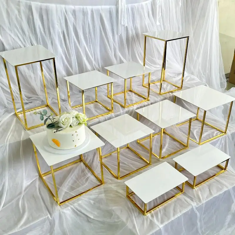 12-20 PCS Luxury Gold Frame Wh - Desk Setup Riser recension och pris