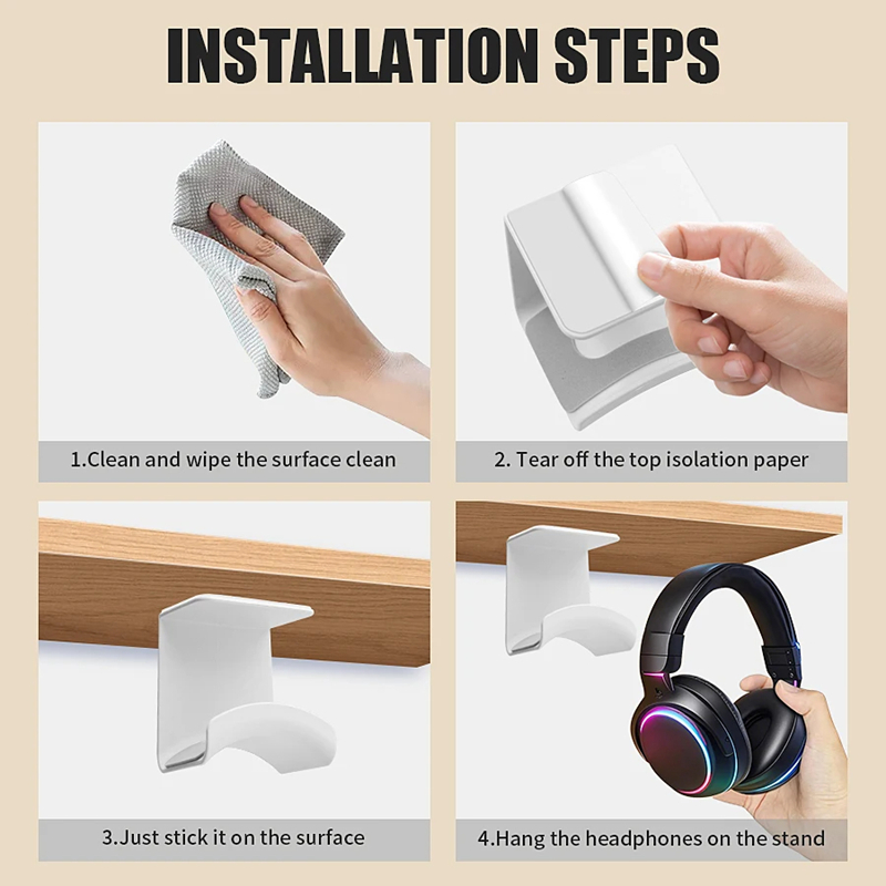 Universal Headphone Stand Adhe - Desk Setup Stand recension och pris