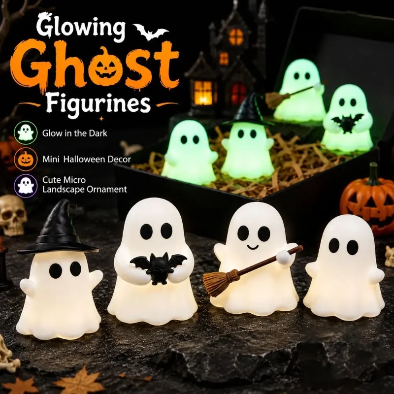 1-5PCS Glow in Dark Mini Ghost - Desk Setup Dark recension och pris