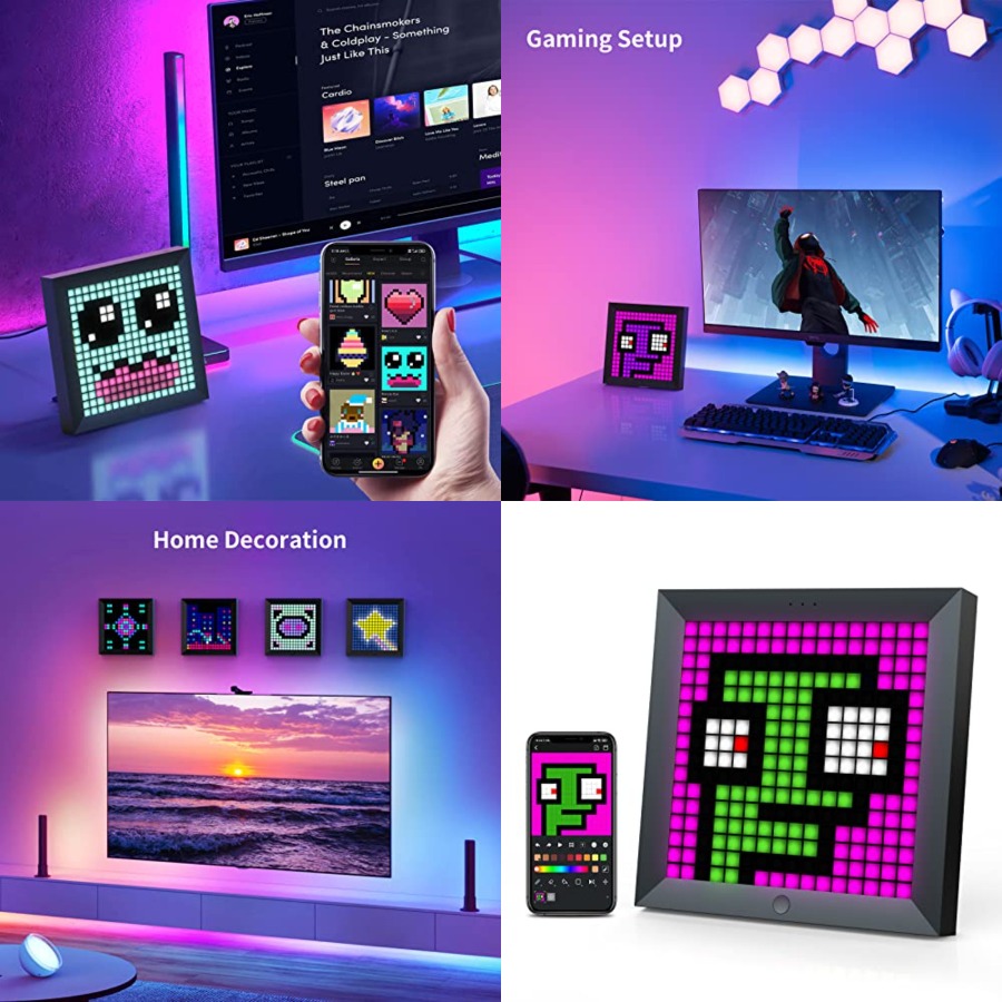 LED Light Pixel Display Panel  - Desk Setup With Tv recension och pris