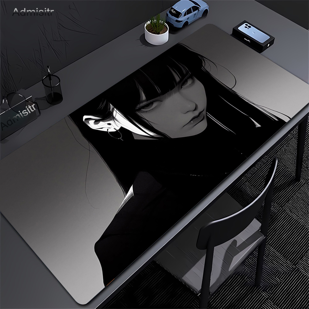 Black Anime Dark Girl Table Ma - Desk Setup Dark recension och pris