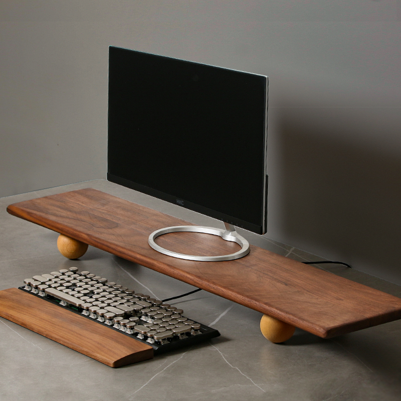 Solid Wood Monitor Riser Lapto - Desk Setup With Laptop And Monitor recension och pris