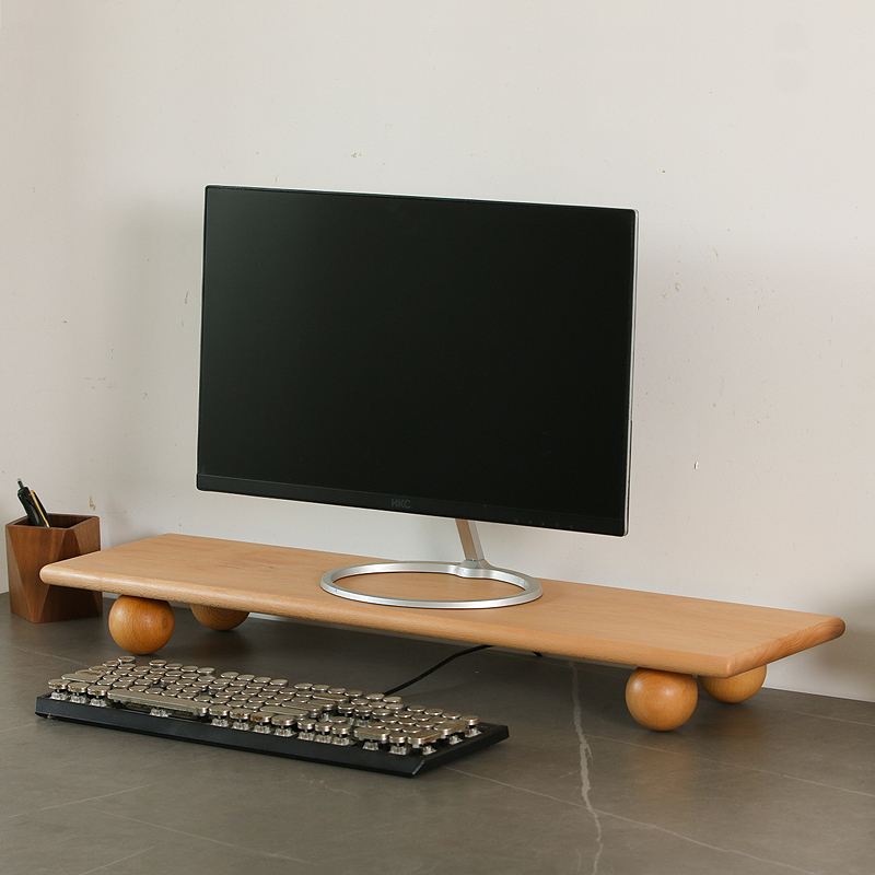 Solid Wood Monitor Riser Lapto - Desk Setup With Laptop And Monitor recension och pris