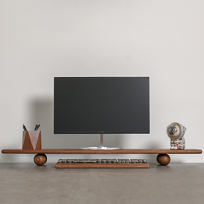 Solid Wood Monitor Riser Lapto - Desk Setup With Laptop And Monitor recension och pris