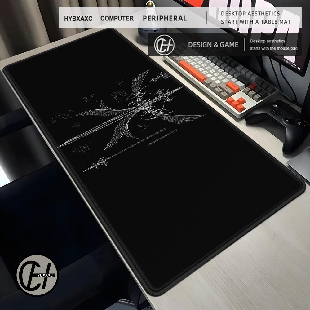 Dark Gothic Cross Wing Pattern - Desk Setup Dark recension och pris