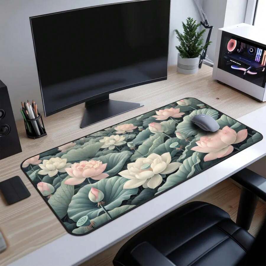 Large Lotus Flower Desk Mat No - Desk Setup Inspiration recension och pris