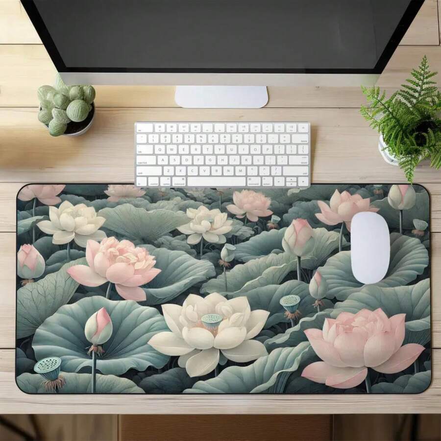Large Lotus Flower Desk Mat No - Desk Setup Inspiration recension och pris