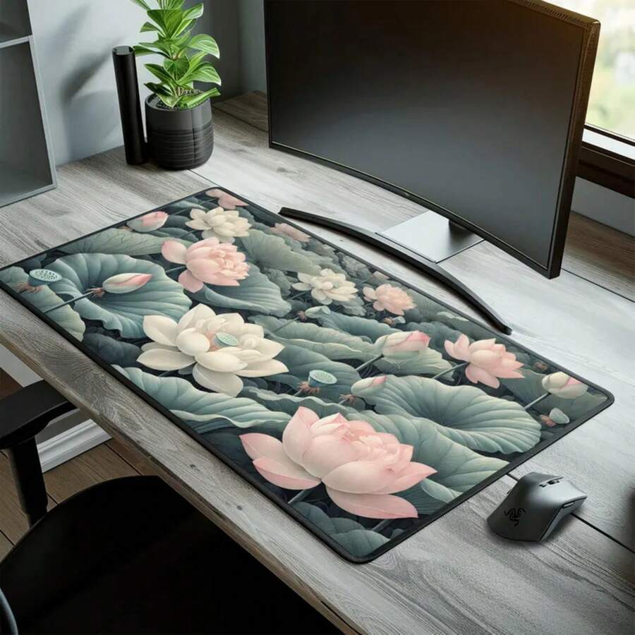 Large Lotus Flower Desk Mat No - Desk Setup Inspiration recension och pris
