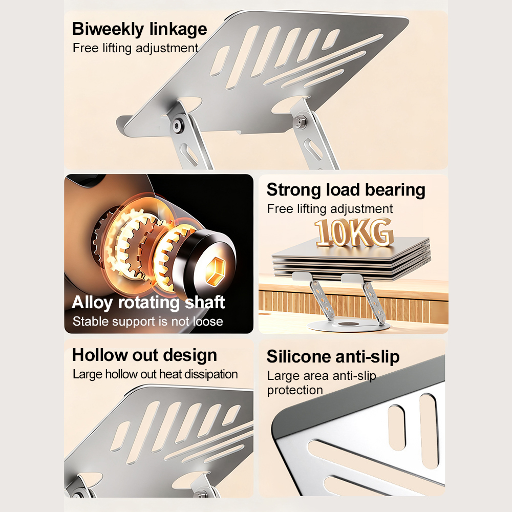 360° Rotating Laptop Stand Adj - Desk Setup Riser recension och pris