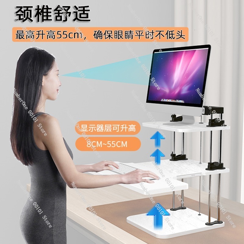 Height-Adjustable Standing Des - Desk Setup With Laptop And Monitor recension och pris