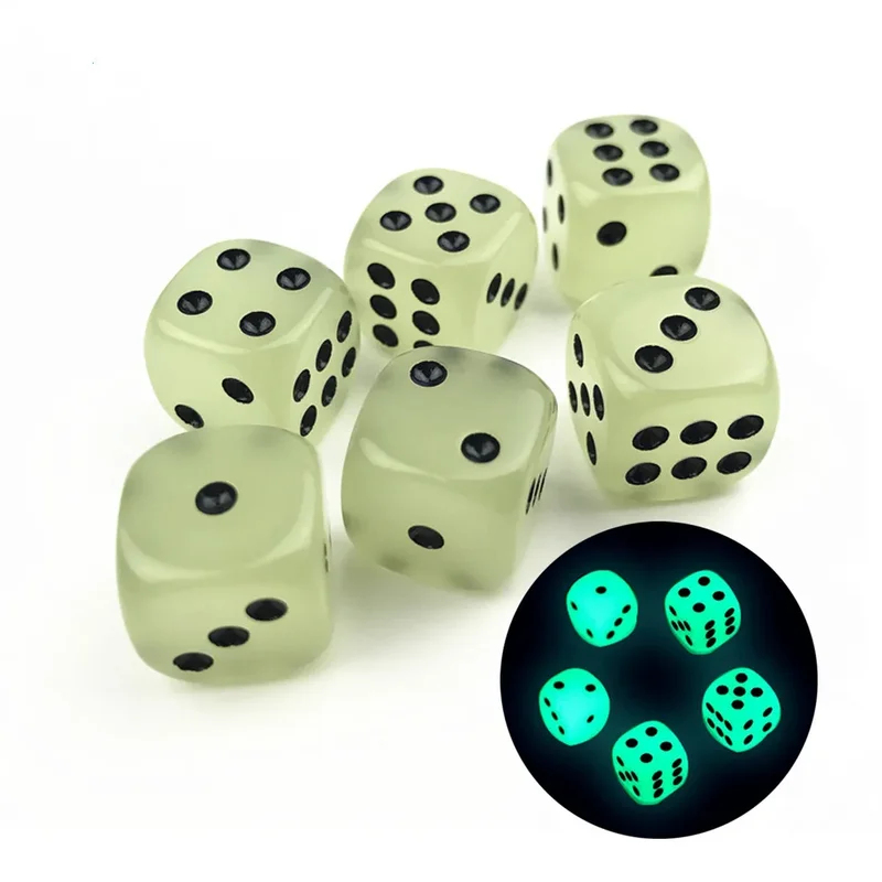 6-36Pcs 14mm Luminous Dice 6 S - Desk Setup Dark recension och pris