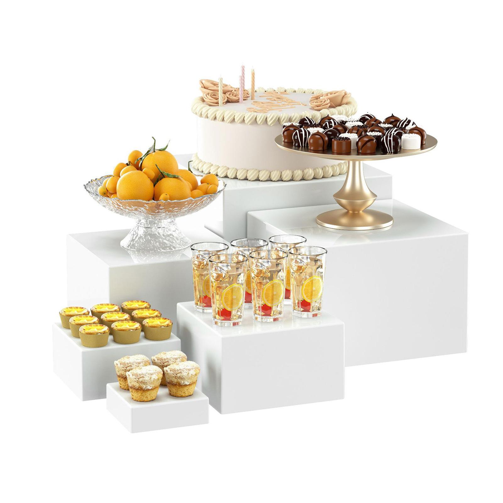 6x Acrylic Buffet Riser Desser - Desk Setup Riser recension och pris
