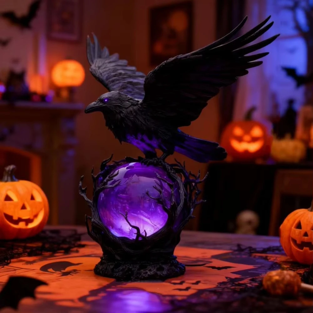 Creative Gothic Raven LED Lamp - Desk Setup Dark recension och pris