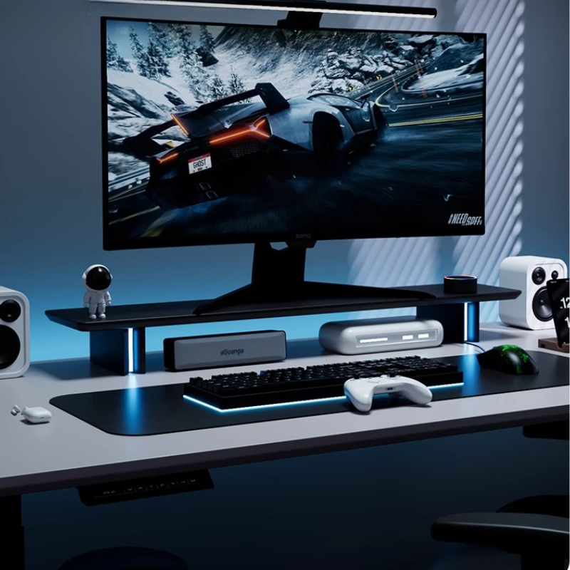 RGB Monitor Stand Ergonomic Co - Desk Setup With Laptop And Monitor recension och pris