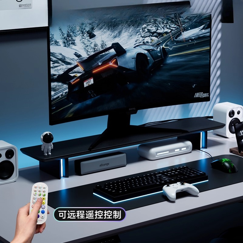 RGB Monitor Stand Ergonomic Co - Desk Setup With Laptop And Monitor recension och pris