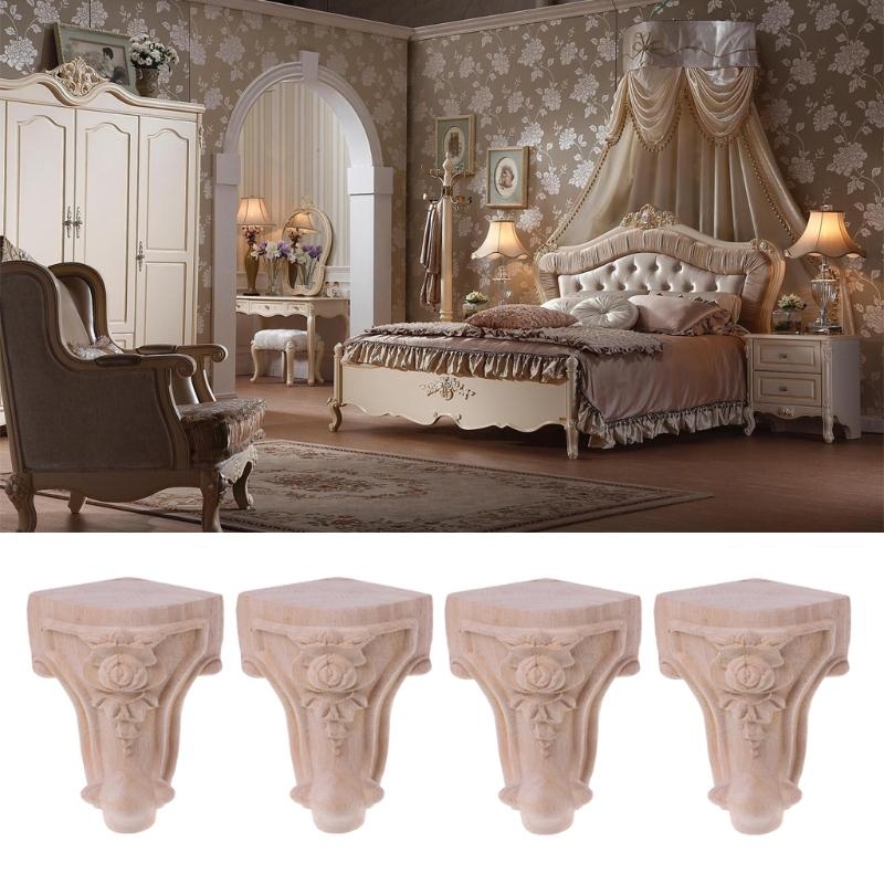 4Pcs Wooden Carved Furniture L - Desk Setup Vintage recension och pris