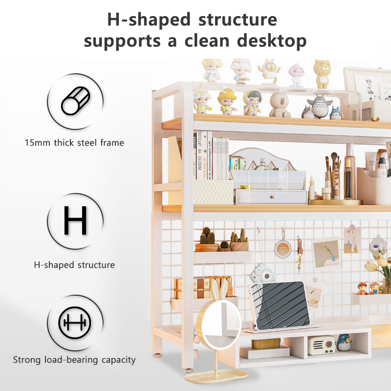 Bookshelf Bookcase With Grid D - Desk Setup Study recension och pris