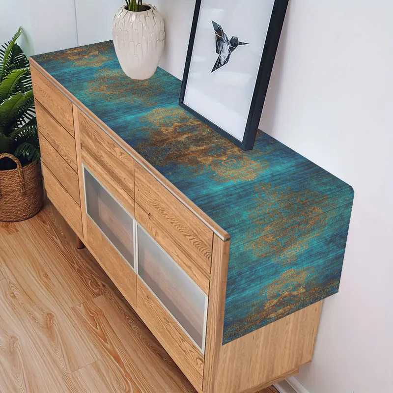 Dark Blue Retro Woven Table Ru - Desk Setup Dark recension och pris