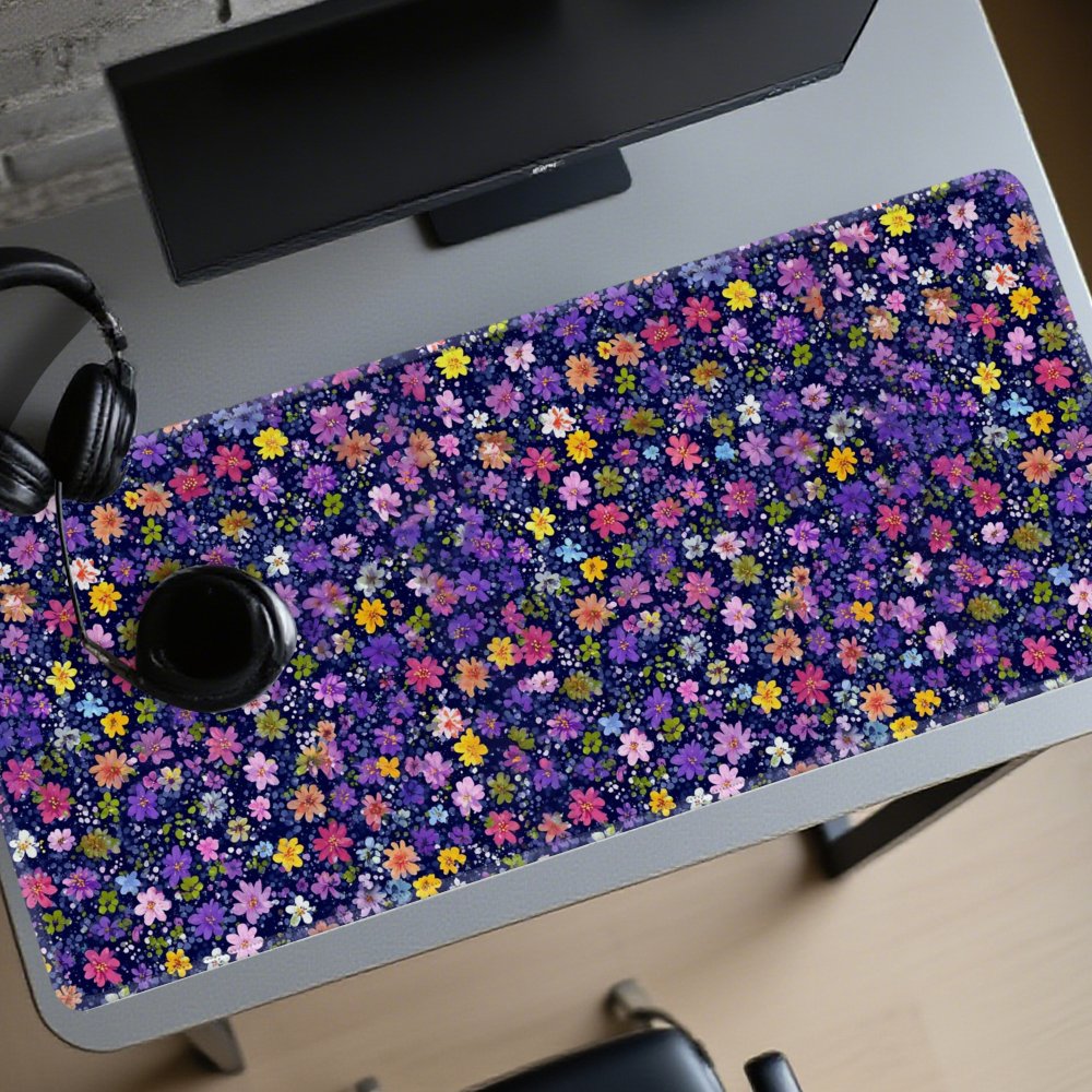 Floral Pattern Desk Mat Large  - Desk Setup Dark recension och pris