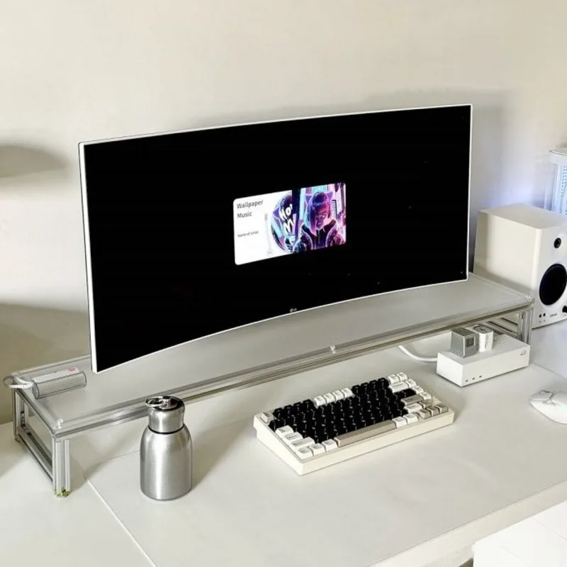 Aluminum Monitor Stand Acrylic - Desk Setup With Laptop And Monitor recension och pris